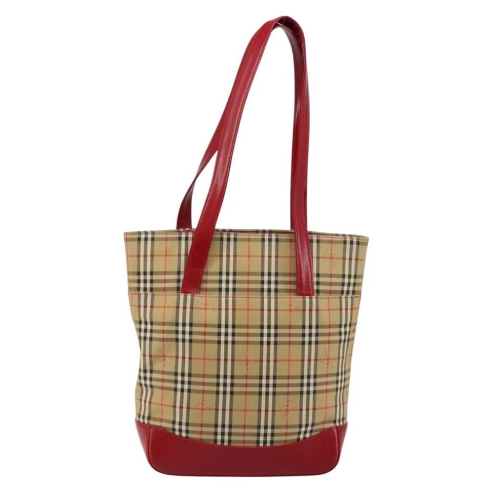 BURBERRY Nova Check Tote Bag Canvas Beige Gold - Picture 2 of 15